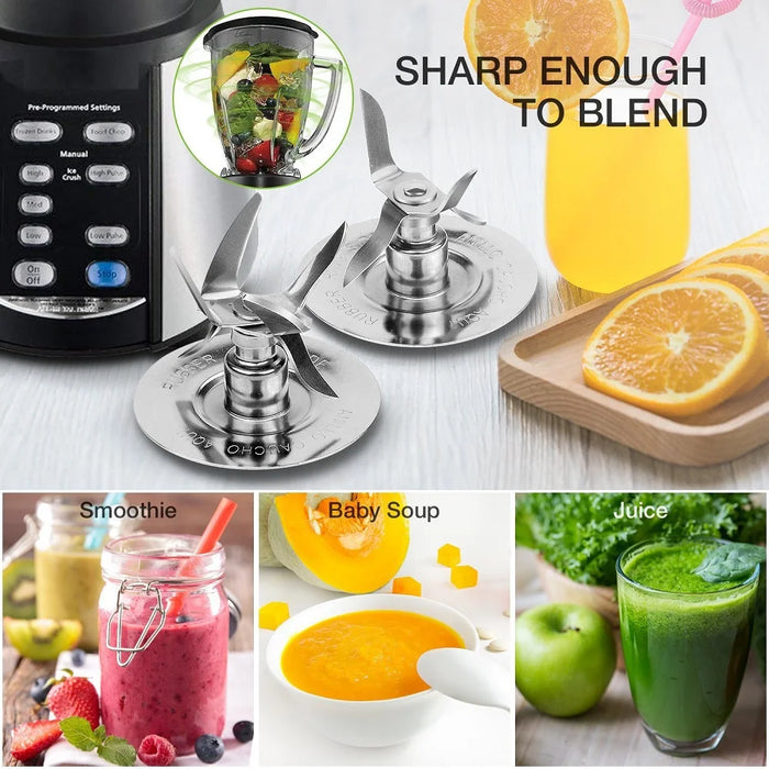 6 Blades Ice Crushing Blender Blade For Oster Osterizer Blenders With Sealing Ring