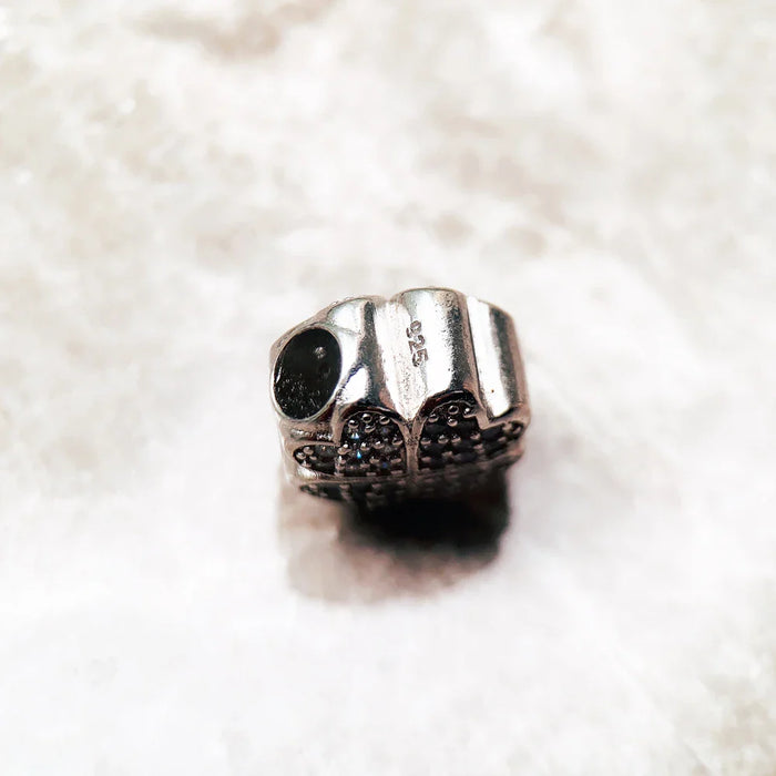 925 Sterling Silver Cloverleaf Beads White Stone Lucky Charms For Europe Bracelets