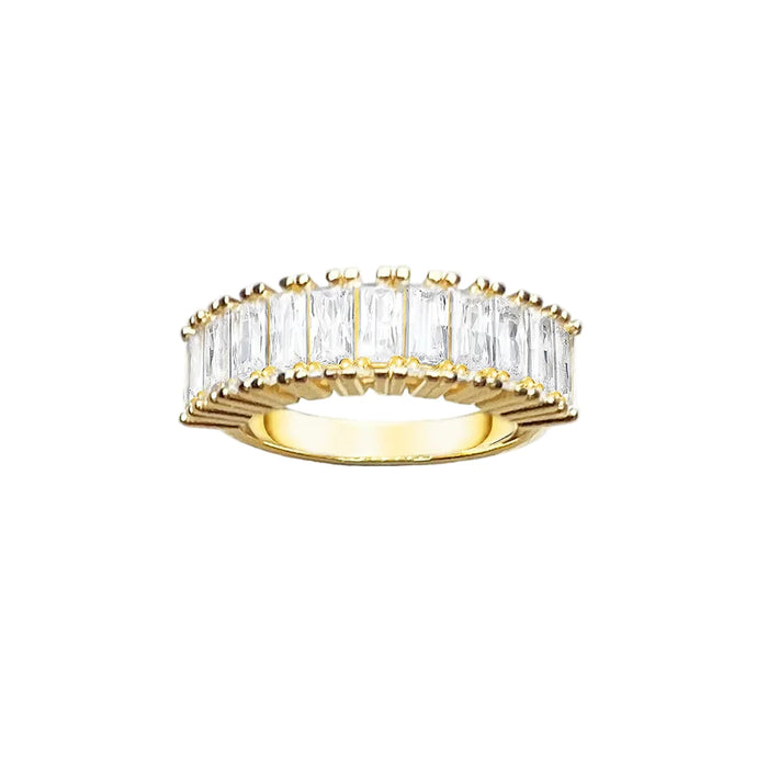 925 Sterling Silver Stunning Zircon Gold Ring Trend