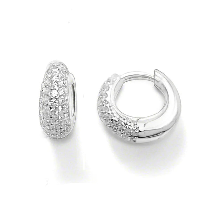 925 Sterling Silver Water Drop Hinged Hoop Earrings Europe Style Glam Fashion For Women