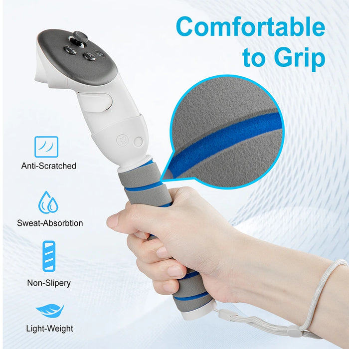 Vr Controller Extension Grip For Meta Quest 3S / Quest 3 Vr Handle Attachments Gaming Accessories Anti-Collision Long Arm Handle