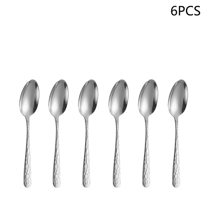 4 / 6 / 16 / 24 Piece Stainless Steel Tableware With Steak Knife Dinner Fork Soup Spoon And Tea Spoon
