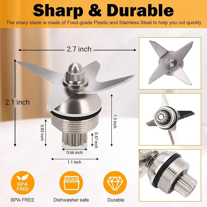 Blender Wet Blade Stainless Steel Blade Accessories Compatible With Vitamix 5200 Series Blender Mixer 64Oz And 32Oz Containers