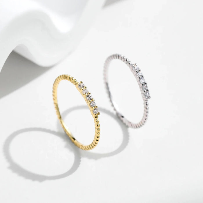 925 Sterling Silver Sparkling Moissanite Eternity Bandstackable Ring For Women