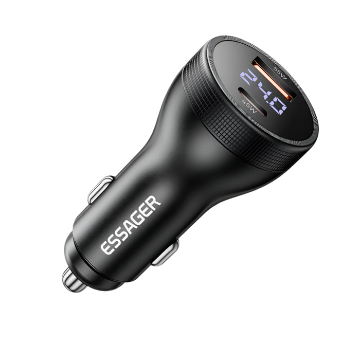 100W Usb C Car Charger Pd3.0 Fast Charging Quick Charge 4.0 Adapter For Iphone 16 Macbook Xiaomi Laptop Digital Dispaly