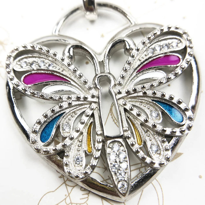 925 Sterling Silver Boho Butterfly Pendant Gift For Women