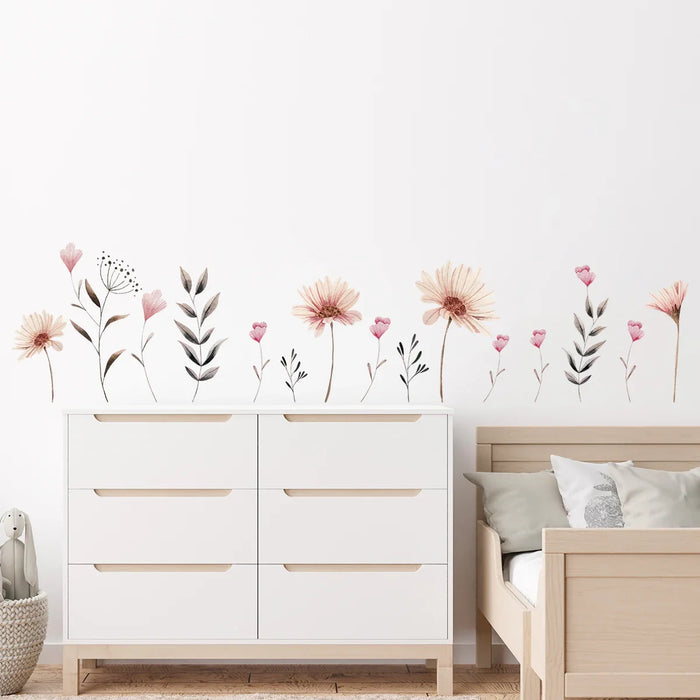 Boho Flower Wall Stickers For Kid S Room Decor