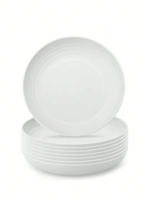 4 / 8 / 12 Piece Reusable Dessert Plates Dishwasher & Microwave Safe Ideal For Home Parties Picnics & Camping