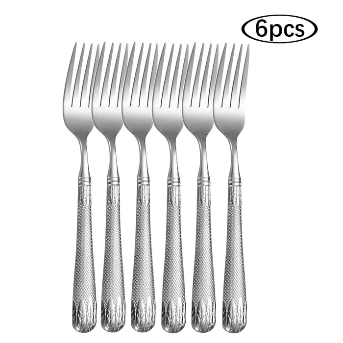 6 / 30 Piece Stainless Steel Wheat Tableware Set
