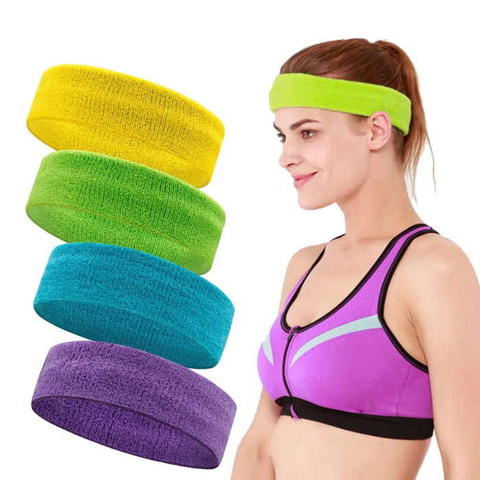 Stretchy Cotton Headband For Sports & Fitness Unisex Sweatband