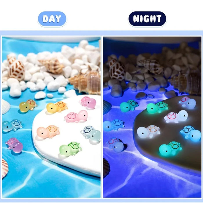 Mini Glow In The Dark Resin Turtles 6 Colors