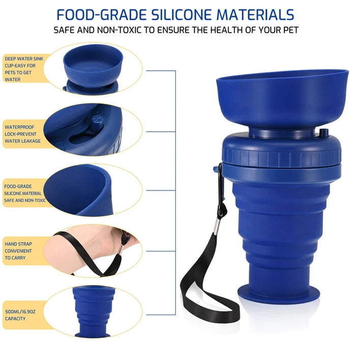 Portable Pet Water Bottle Bowl 500Ml