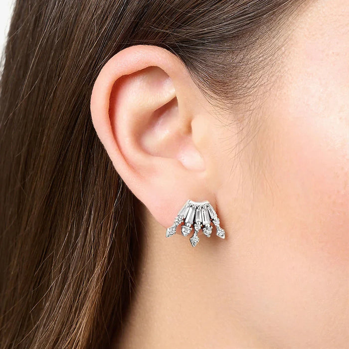 925 Sterling Silver Winter Sun Stud Earrings For Women