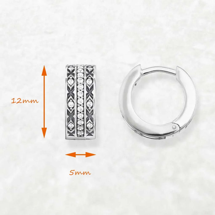 925 Sterling Silver Creole Hoop Earrings Ethnic Asian Ornaments Fine Jewelry For Women And Men