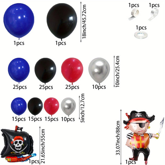 147Pcs Pirate Party Balloon Garland Set Suitable For Birthday Parties Baptisms Bachelorette Parties And Other Decorations