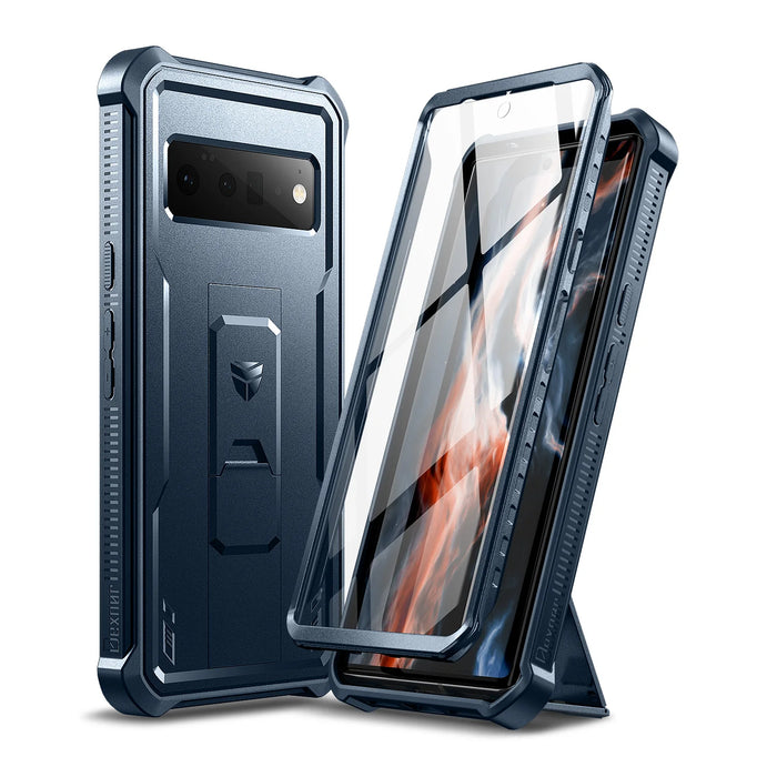 For Google Pixel 6 Pro 5G Heavy Duty Military Grade Protective Shockproof Case With Bracket With Built-In Screen Protector