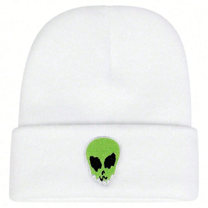 Alien Embroidery Beanie Unisex Winter Knit Hat For Hip Hop Style