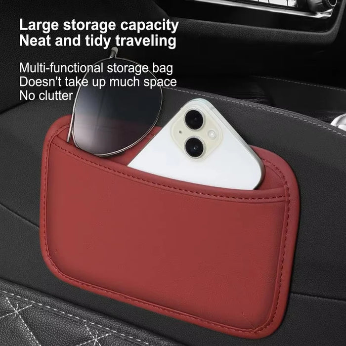 Car Storage Pocket Organizer Self Adhesive Sticky Seat Back Side Door Phone Purse Card