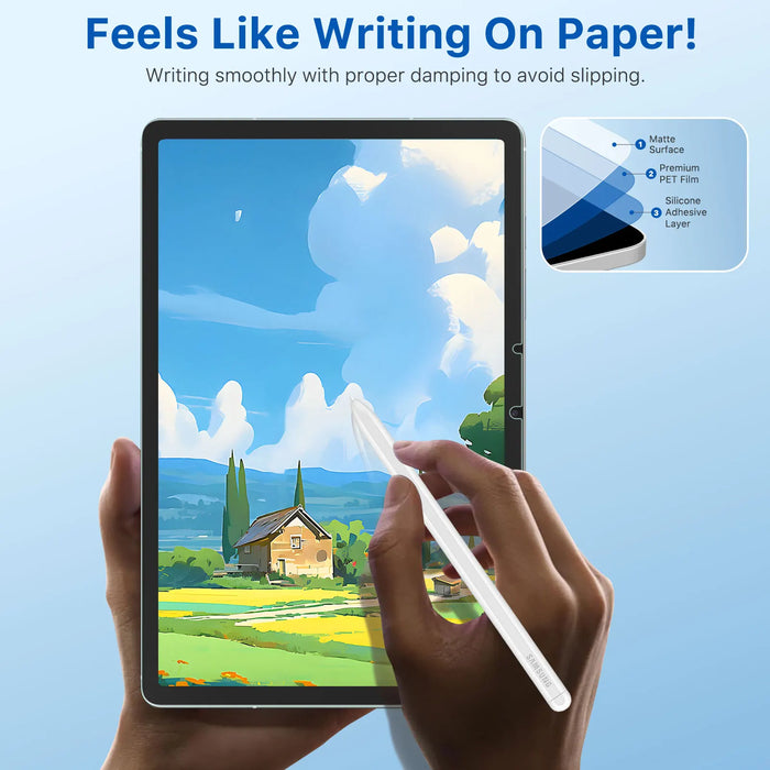 For Galaxy Tab S10 Fe 11.1 2025 Paper-Feeling Film Writing Anti-Glare Premium Pet Film Matte 2-Pack Matte Screen Protector