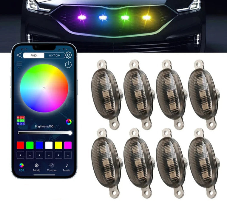 12V Rgb Led Car Grille Light For Off-Road Vehicles App Control