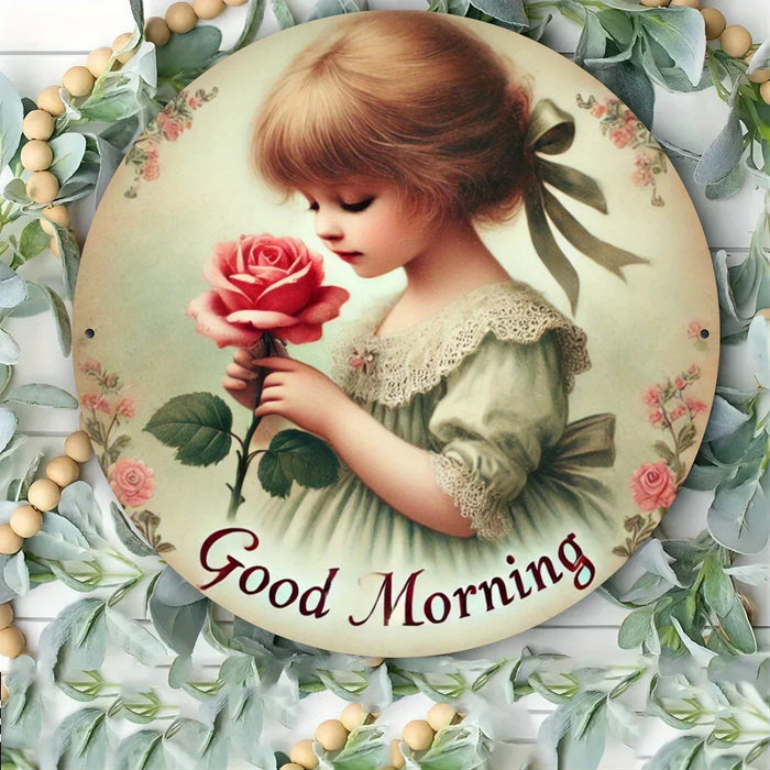 Chic 7.8 Inch Round Metal Wall Sign Hd Print Ideal For Home & Office Decor