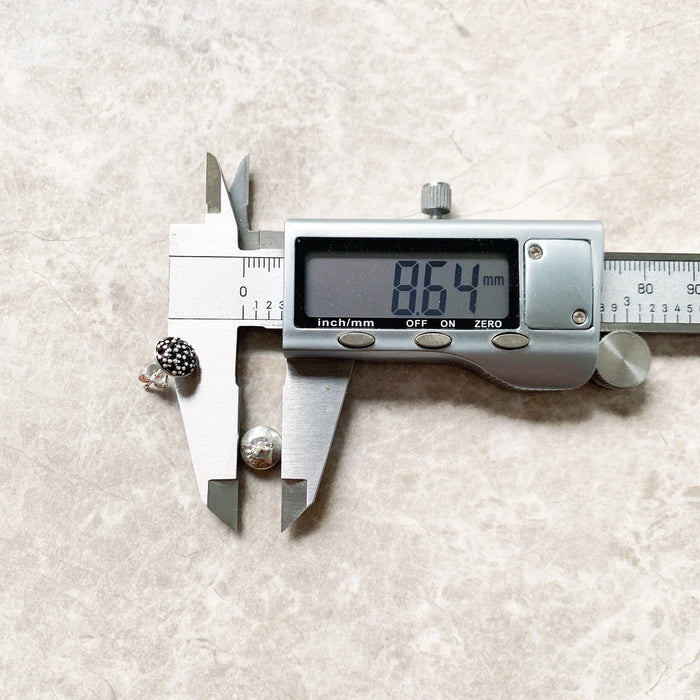 925 Sterling Silver Black Pave Stud Earrings