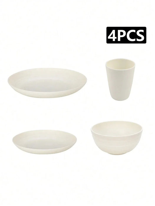 4 / 16 / 20 / 24 / 32 Piece Reusable Plastic Tableware Set For Home Camping Picnics