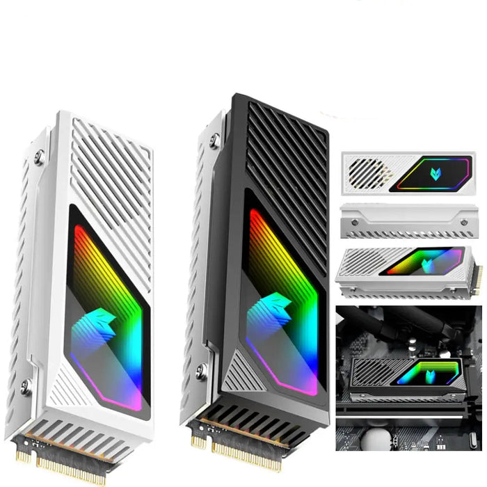 Rgb M.2 2280 Ssd Heatsink M.2 Radiator 5V 3 Pin Argb Solid State Drive Cooler Built-In Fan Hard Drive Heatsink For M.2 2280 Ssd