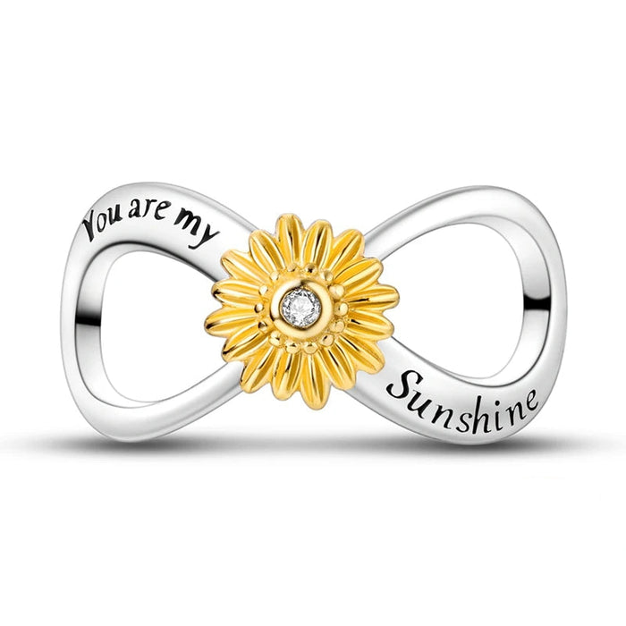 925 Sterling Silver Sunflower Charm Pendant Fits Bracelets Diy Gift For Women