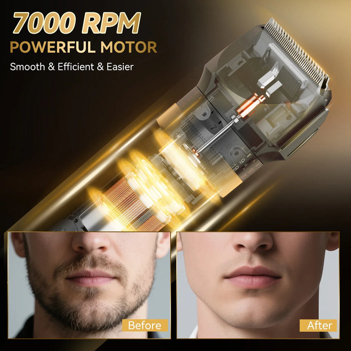 2-In-1 Hair Trimmer Kit For Men Wet/Dry Adjustable Electric