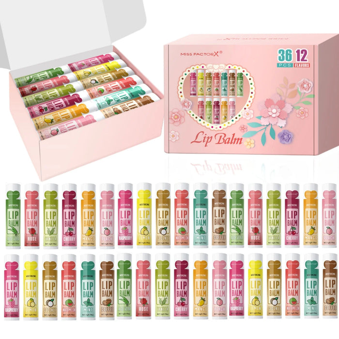 36 Piece Moisturizing Lip Balm Set 5G Deep Moisturizing & Brightening Lips Party Gift For Friends