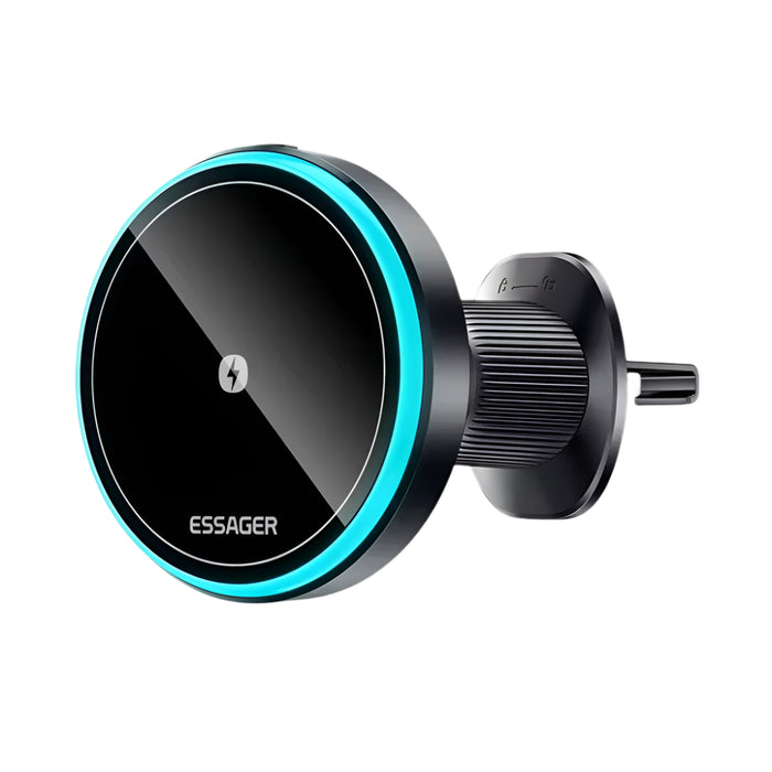 Magnetic Car Phone Holder 15W Wireless Charger Stand For Iphone 15 14 13 Pro Max Car Mount Charger For Magsafe Led Light