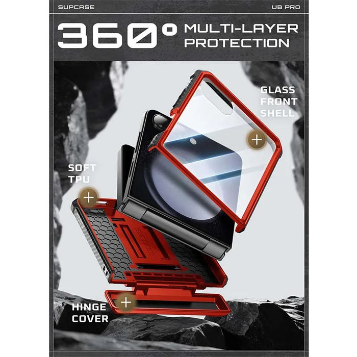 For Samsung Galaxy Z Flip 7 Ub Pro Full Body Military-Grade Phone Case With Built-In Stand & Screen Protector
