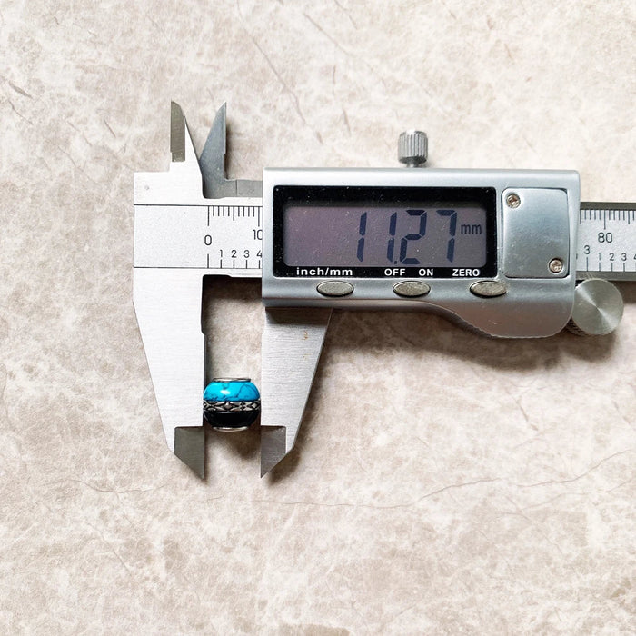 925 Sterling Silver Blue & Black Bead Charm For Jewelry Making Accessory