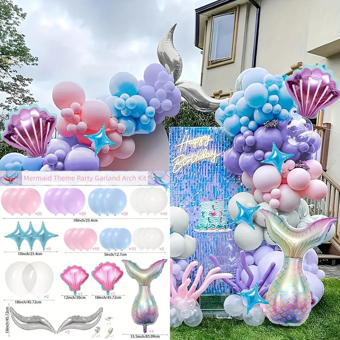 110Pcs Mermaid Party Wreath Kit Birthday Anniversary Celebrations - Indoor / Outdoor Decoration Mermaid Party Decoration Supplies