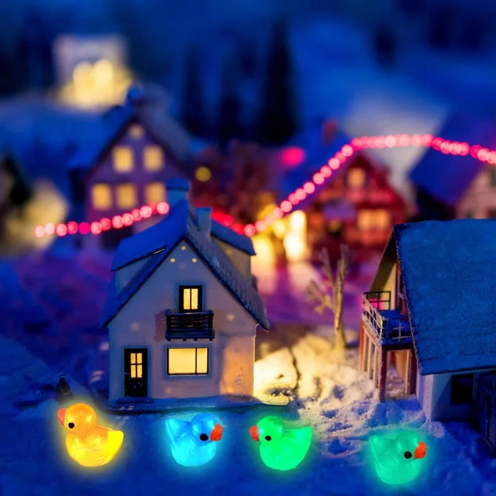 50 / 100 Pcs Mini Luminous Resin Ducks Glow In The Dark Micro Garden Decor