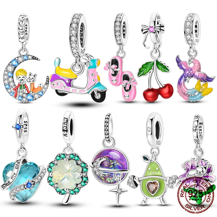 925 Sterling Silver Motorcycle Shoe Pendant Diy Jewelry For Women