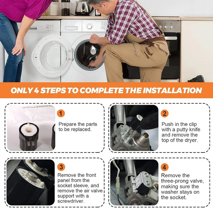 4 Pack 279834 Dryer Gas Valve Ignition Solenoid Coil Kit For Whirlpool Ap3094251 Ps334310 12001349 694540 694539 306105 306106