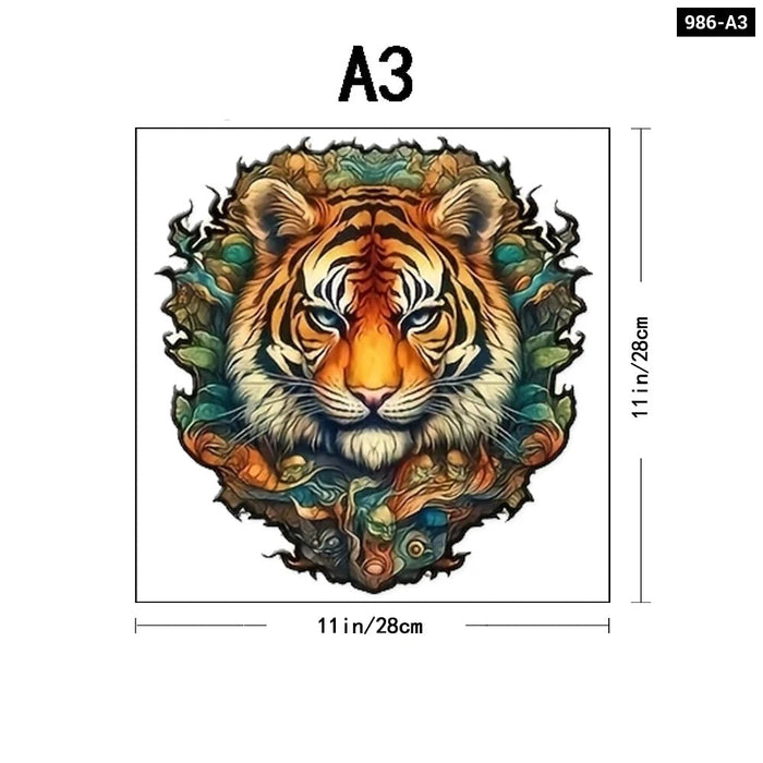 3D Tiger Wooden Puzzle For Kids