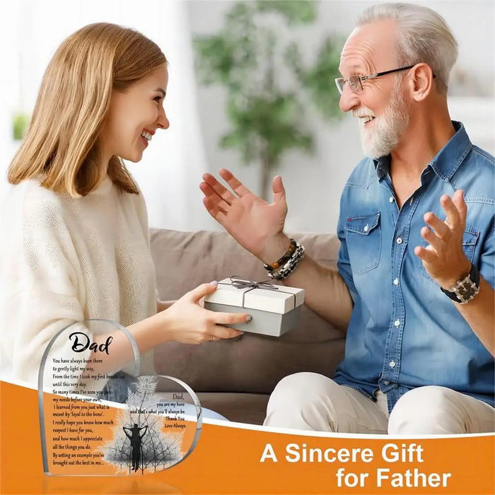 Acrylic Heart Shaped Father's Day & Birthday Gift