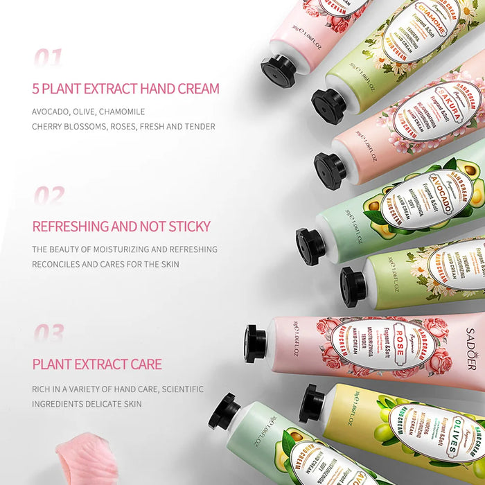 15 Piece Avocado Sakura Hand Cream Set Moisturizing & Repairing