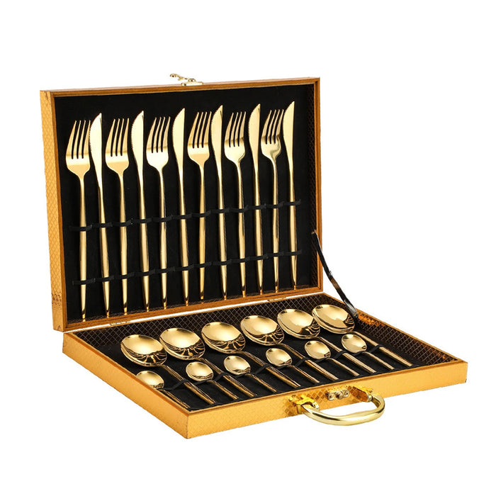 24 Piece High Grade Stainless Steel Tableware Set In Gift Box