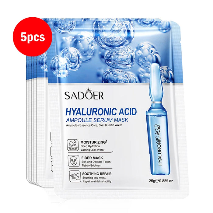 5 / 10 Piece 24K Gold Hyaluronic Acid Face Masks