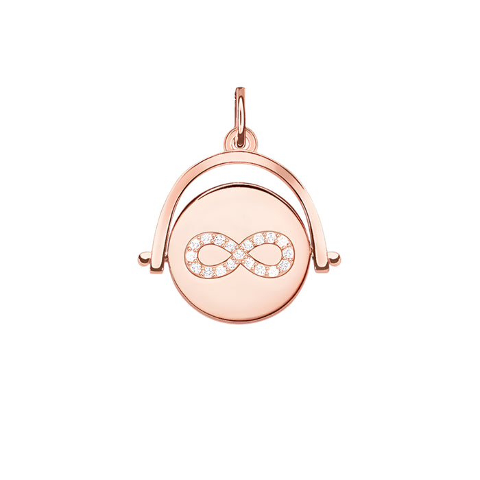 925 Sterling Silver Rose Gold Eternity Pendant Romantic Jewelry For Women