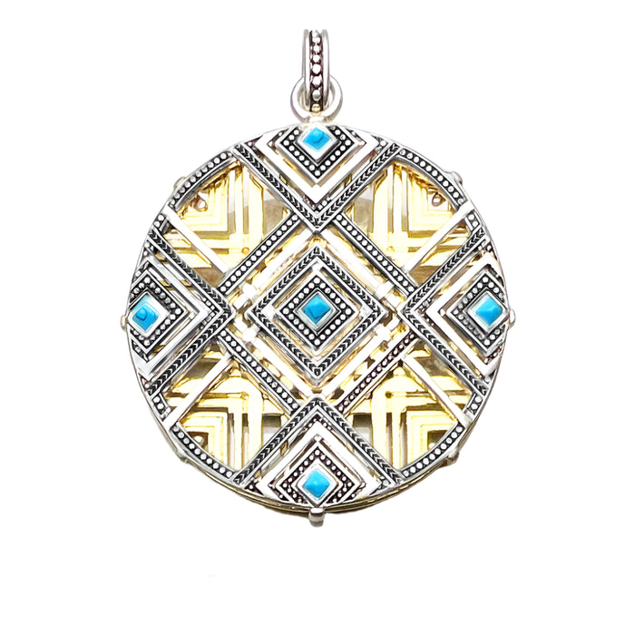 925 Sterling Silver Blue Africa Ornament Pendant Fashion Jewelry For Women