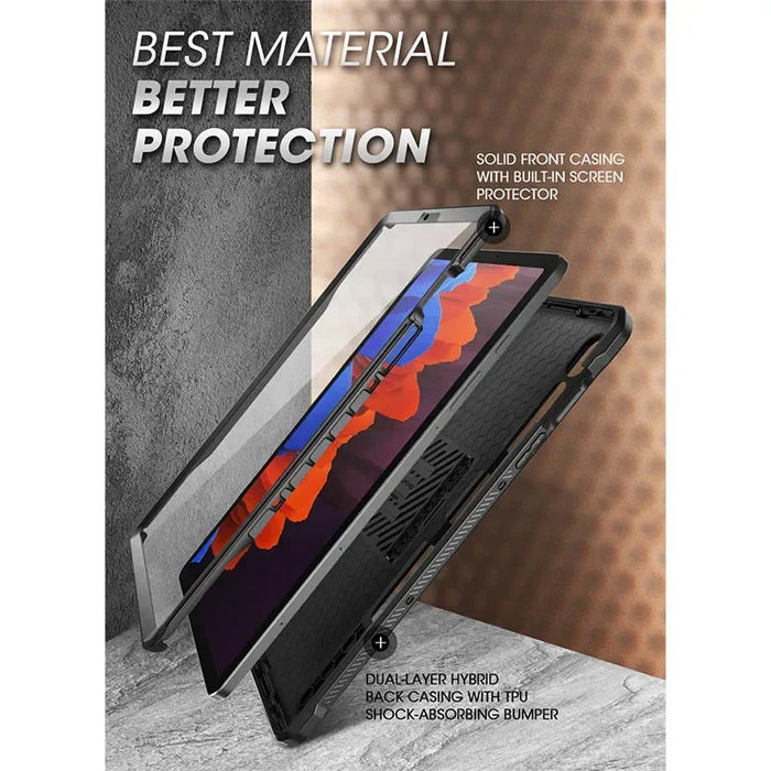For Samsung Tab S9 Fe 12.4 Inch Plus Heavy Duty Rugged Case With Built-In Screen Protector