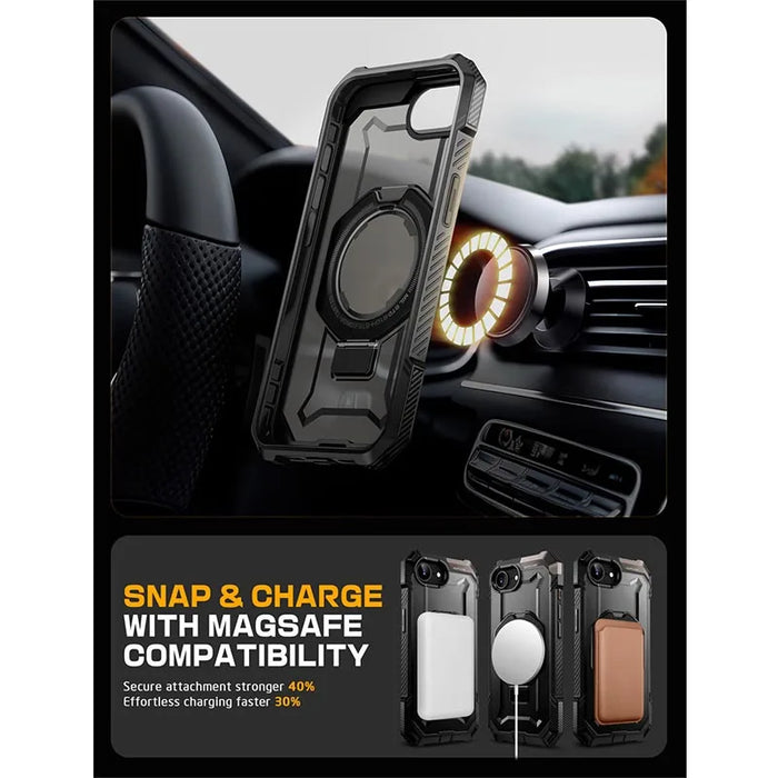 For Iphone 16E 6.1 Inch Ub Grip Heavy Duty Shockproof Magnetic Phone Case With Kickstand & Camera Protector