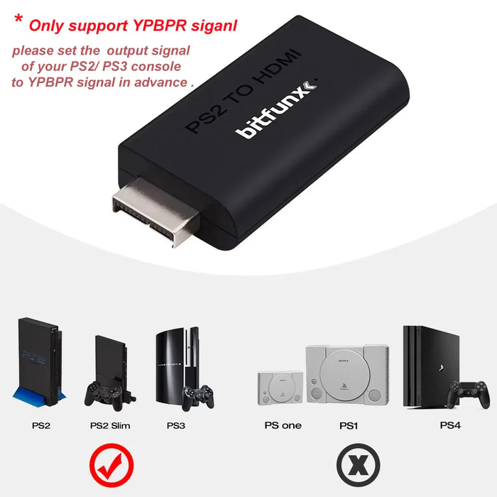 For Playstation 2 Ps2 Ps3 Ypbpr To Hdmi-Compatible Adapter 3.5Mm Audio Video Converter