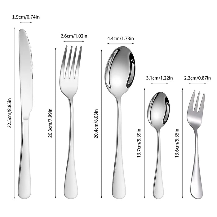 30 Piece Stainless Steel Christmas Tableware Set