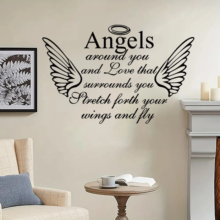 Charming Angel Wings Mirror Stickers For Kids Room Decor